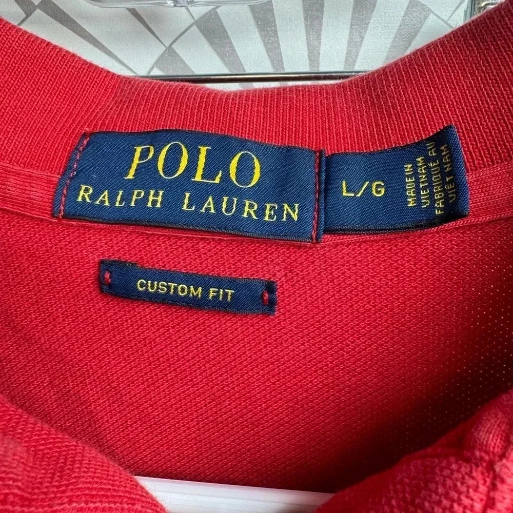 POLO Ralph Lauren MENS Short‎ Sleeve Red Polo Shirt Size Large